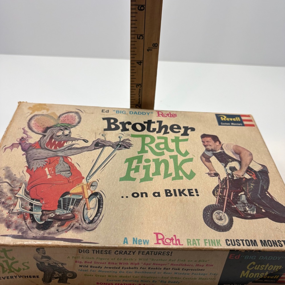 Vintage 1964 Ed Big Daddy Roth Revell Brother Rat Fink Box Manual Only - Picture 7 of 16